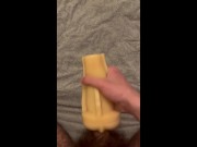 Twink uses fleshlight until he cums 12/16