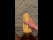 Twink uses fleshlight until he cums 6/16