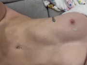 Cum on small tits and flat chest compilation 6/16