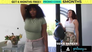 GIRLSWAY - Foot Massage To Facesitting: Freya Parker, Avery Jane & Cami Strella’s Threesome Heat