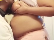 HIS FREAKY BABY LOVES WHEN GORILLA P SUCKS AND LICKS HER HUGE SOFT TITS!!!!!!!!!!!!!