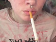 Smoking Brunette Babe - Full Vids On OF 3/16