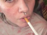 Smoking Brunette Babe - Full Vids On OF 5/16
