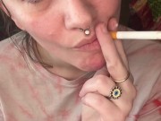 Smoking Brunette Babe - Full Vids On OF 7/16