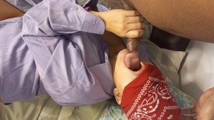 Cock-sucking wife asks her husband's friend to stick it in his mouth and fill her tits with milk