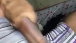 I masturbate my big black cock until I squirt milk
