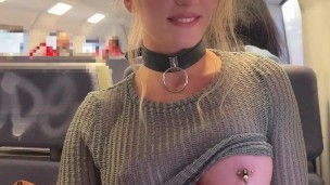 My nipples worked harder than the train engine on this trip - public bdsm