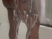 Big Booty Funsized Thick Natural Woman Takes a FULL Shower With Soapy Ass part 1 of 3 10/16