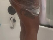 Big Booty Funsized Thick Natural Woman Takes a FULL Shower With Soapy Ass part 1 of 3 4/16