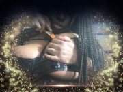 Goddess uses slave as ashtray 10/16