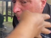 Goddess uses slave as ashtray 4/16