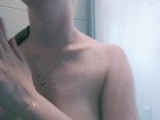 Natural blonde shows off armpits in shower 10/16