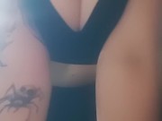 Sexy tease and panty pussy rub