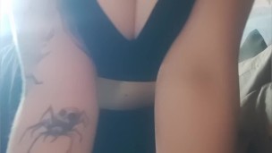 Sexy tease and panty pussy rub