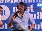 Latina Blonde Test Sybian and Sex Machine In Podcast, NatyDelgado, Juan Bustos