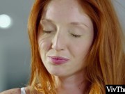 Sexy lesbians kiss passionately and finger pussies