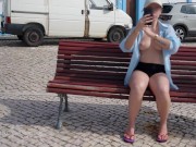 Slut flashes her tits in public – caught by strangers! 6/16