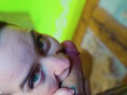 POV Amateur Cock Biting Blowjob - Using my Teeth to Give a Blow Job on Nikolaz' Big Dick 8/16