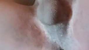 Big black oiled dick Cumming up close
