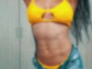 Shredded Abs & Vascular Arms in Yellow Bikini WATCH THE FULL VIDEO ON C4S 5/16