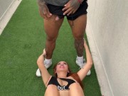 Muscular trainer fucks his student outdoors 6/16