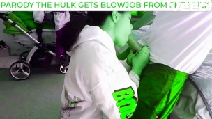 THE INCREDIBLE HULK GETS A BLOWJOB FROM SHE HULK GREEN COCK SUCKING