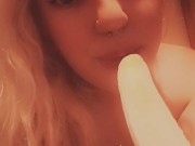 Kitten eats a banana 🍌 6/16