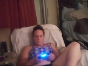 Beautiful bbw long hair brunette lifts up her mini dress and smokes cigarettes while playing games 16/16