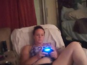 Beautiful bbw long hair brunette lifts up her mini dress and smokes cigarettes while playing games 6/16