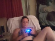 Beautiful bbw long hair brunette lifts up her mini dress and smokes cigarettes while playing games 9/16