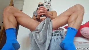 Horny Muscle Boy Moans and Cums Hard in Fleshlight Solo