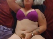 Guy bounces his thick ass on my dildo and then fucks my pussy while I stroke my dildo 16/16