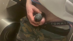 My first ever tinkle in chastity in a busy public bathroom!