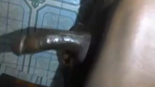 CURVED BLACK COCK BURSTS A HUGE LOAD OF CUM