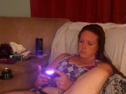 I lift up my micro minidress and show off my panties and spread my legs on couch 15/16