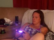 I lift up my micro minidress and show off my panties and spread my legs on couch 5/16