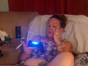 I lift up my micro minidress and show off my panties and spread my legs on couch while smoking 11/16