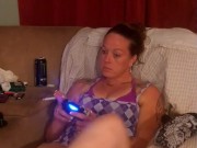 I lift up my micro minidress and show off my panties and spread my legs on couch while smoking 6/16