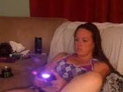 I lift up my micro minidress and show off my panties and spread my legs and I'm super horny 14/16