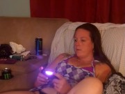 I lift up my micro minidress and show off my panties and spread my legs and I'm super horny 16/16