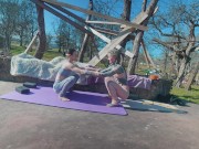 JOI Voyeur Stretching in Yoga pants with my tattoo girlfriend Anuskatzz 2/16