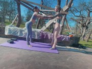 JOI Voyeur Stretching in Yoga pants with my tattoo girlfriend Anuskatzz 3/16