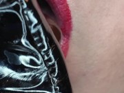 Faceless fetish doll drooling / Lipstease / ASMR 10/16