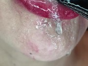 Faceless fetish doll drooling / Lipstease / ASMR 13/16