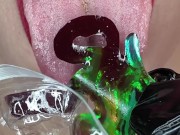 Faceless fetish doll drooling / Lipstease / ASMR 4/16