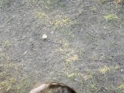 Gentle blowjob from a girl in nature 8/16