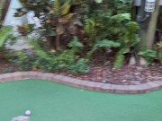 Pretty girl golfing in tight ripped jeans sfw 11/16