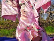 Tattooed MILF OF Model @nephilaaranea in Japanese Geisha & Sexy Lingerie Cosplay - Squirting Finish