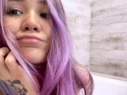 Baby girl washes her small tits 2/16