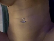 Skinny Lola Sky get hard fucked on a chair with a belly cumshot 8/16